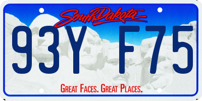 SD license plate 93YF75