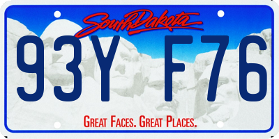 SD license plate 93YF76