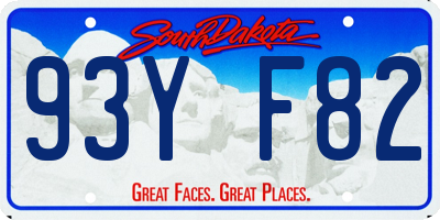 SD license plate 93YF82