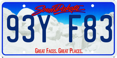 SD license plate 93YF83