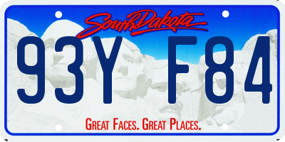SD license plate 93YF84
