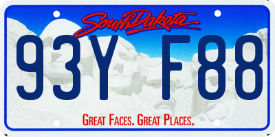 SD license plate 93YF88