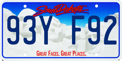 SD license plate 93YF92