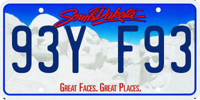 SD license plate 93YF93