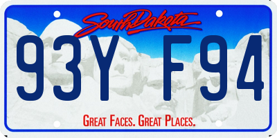 SD license plate 93YF94