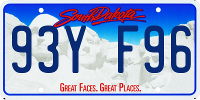 SD license plate 93YF96