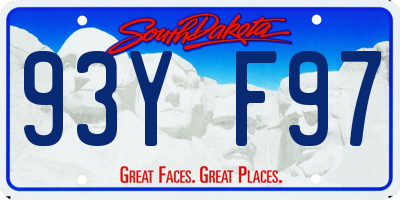 SD license plate 93YF97