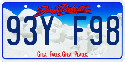 SD license plate 93YF98