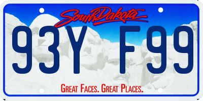 SD license plate 93YF99
