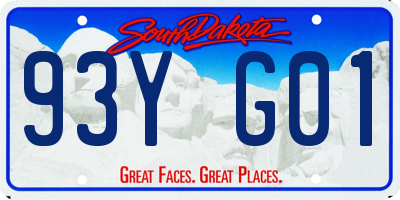 SD license plate 93YG01