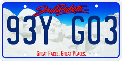 SD license plate 93YG03
