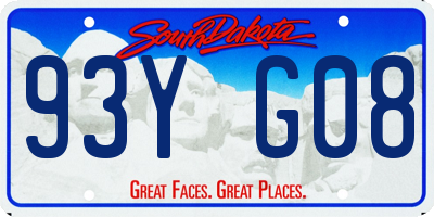 SD license plate 93YG08