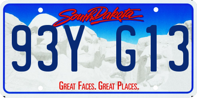SD license plate 93YG13