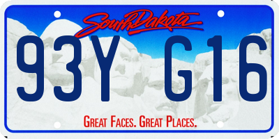 SD license plate 93YG16