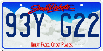 SD license plate 93YG22