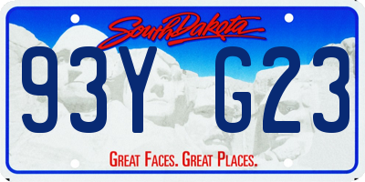 SD license plate 93YG23