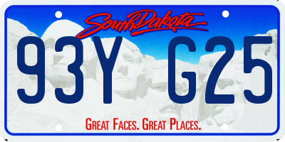 SD license plate 93YG25