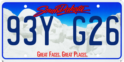 SD license plate 93YG26
