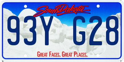 SD license plate 93YG28