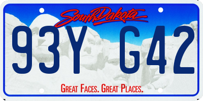 SD license plate 93YG42