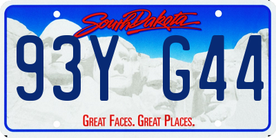 SD license plate 93YG44