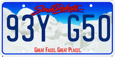 SD license plate 93YG50