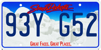 SD license plate 93YG52