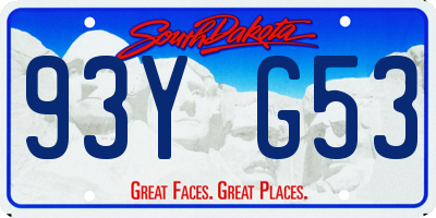 SD license plate 93YG53