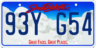 SD license plate 93YG54
