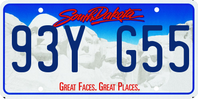 SD license plate 93YG55