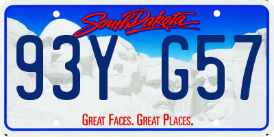 SD license plate 93YG57