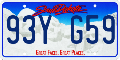 SD license plate 93YG59