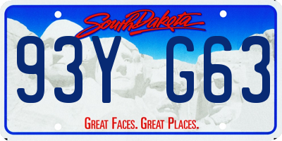 SD license plate 93YG63