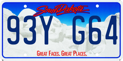 SD license plate 93YG64