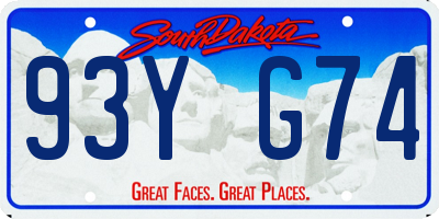 SD license plate 93YG74