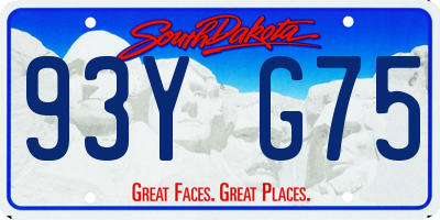 SD license plate 93YG75