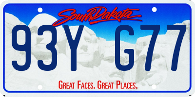 SD license plate 93YG77