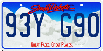SD license plate 93YG90