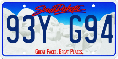SD license plate 93YG94