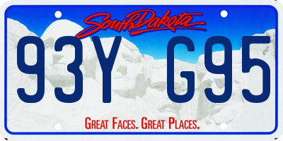 SD license plate 93YG95