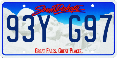 SD license plate 93YG97