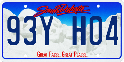 SD license plate 93YH04