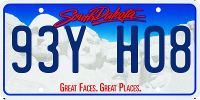 SD license plate 93YH08