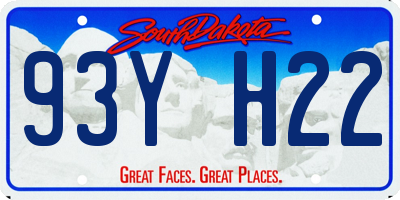 SD license plate 93YH22
