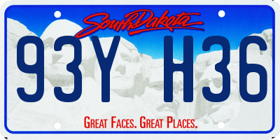 SD license plate 93YH36