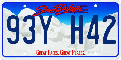 SD license plate 93YH42