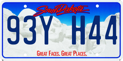 SD license plate 93YH44