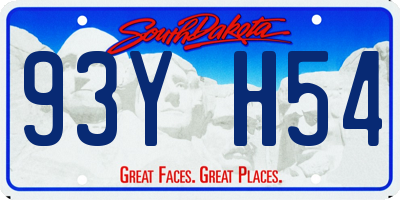 SD license plate 93YH54