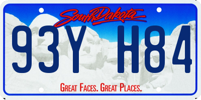 SD license plate 93YH84