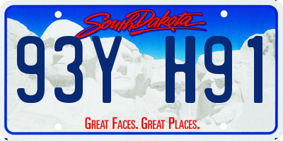 SD license plate 93YH91